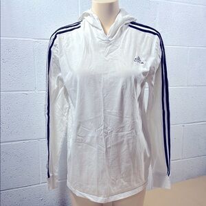Adidas White Hoodie with Black Stripes​​​​​